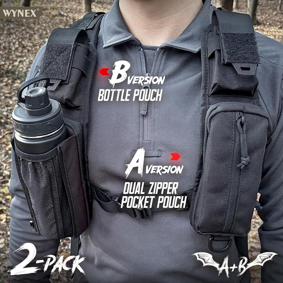 WYNEX Molle Backpack Shoulder Strap Pouches of Water Bottle Pouch Version