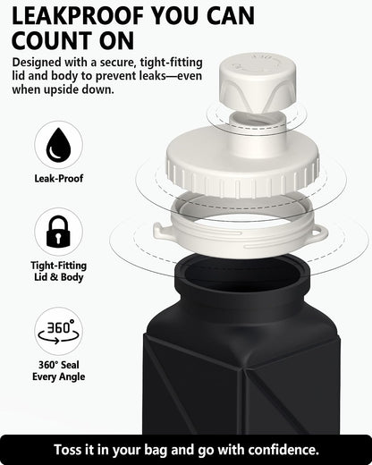 Collapsible Water Bottles, 24 oz (720 ml), Portable Travel Water Bottle