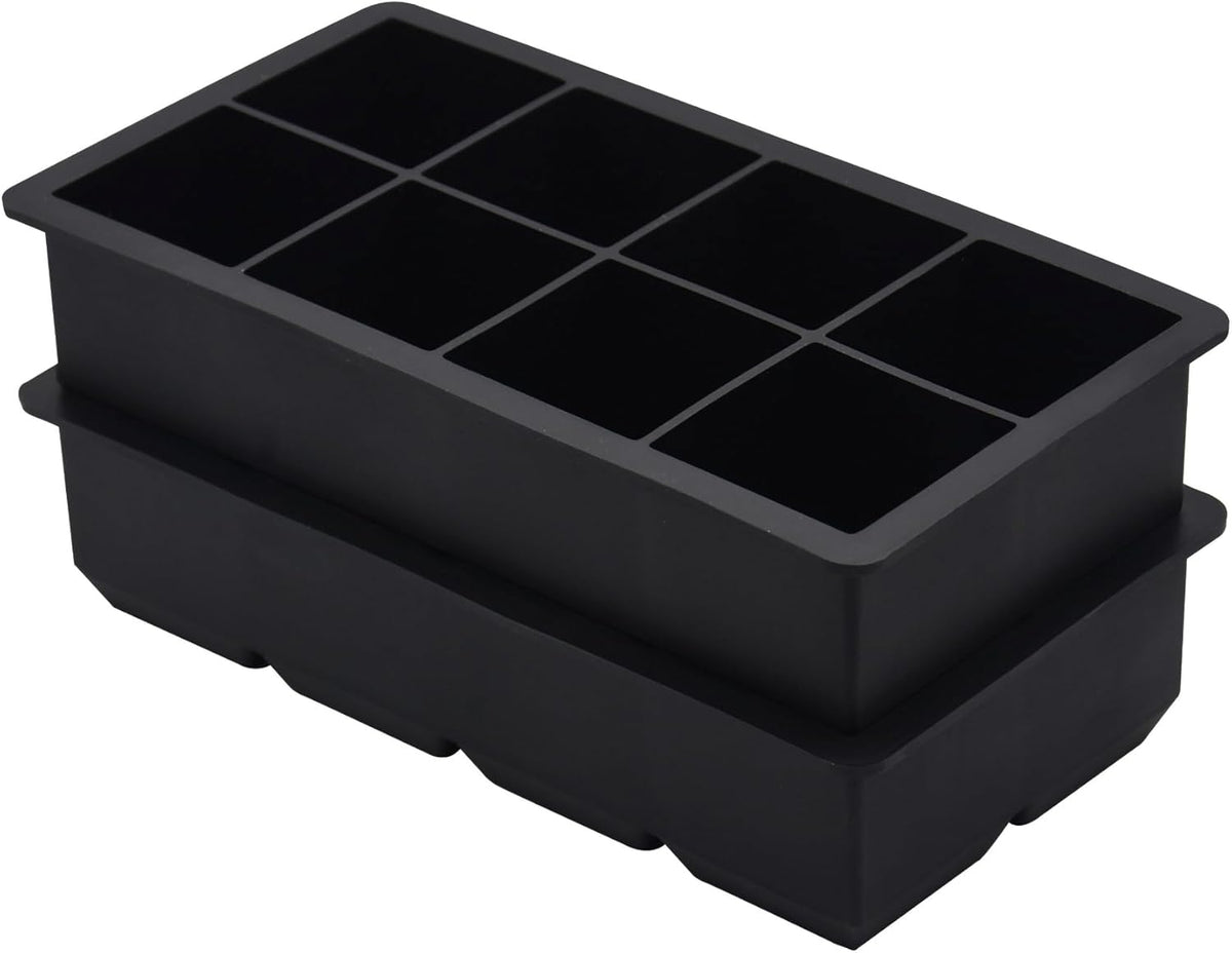 Large Ice Cube Tray for Whiskey,2 Pack,16 Slow-melting 2"Square Cubes
