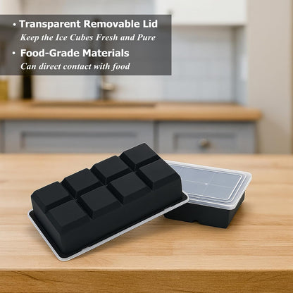 Large Ice Cube Tray for Whiskey,2 Pack,16 Slow-melting 2"Square Cubes