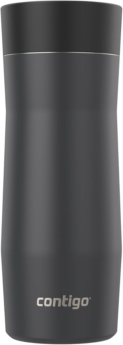 AUTOSEAL West Loop Vacuum-Insulated Stainless Steel Travel Mug with Easy-Clean Lid, 12oz, Glacier Frosted Pearl