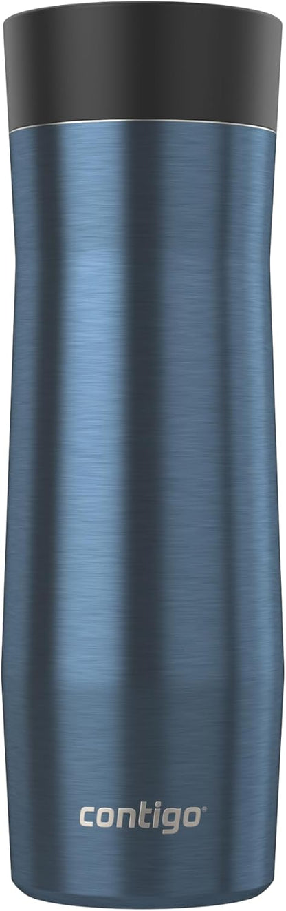 AUTOSEAL West Loop Vacuum-Insulated Stainless Steel Travel Mug with Easy-Clean Lid, 12oz, Glacier Frosted Pearl