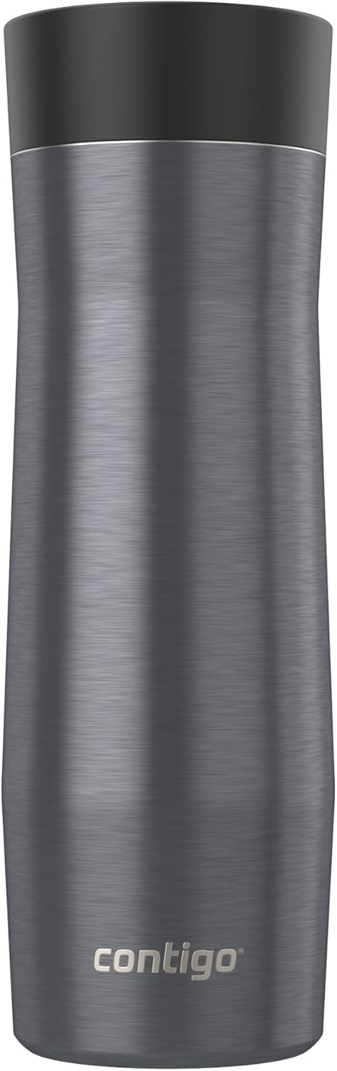 AUTOSEAL West Loop Vacuum-Insulated Stainless Steel Travel Mug with Easy-Clean Lid, 12oz, Glacier Frosted Pearl