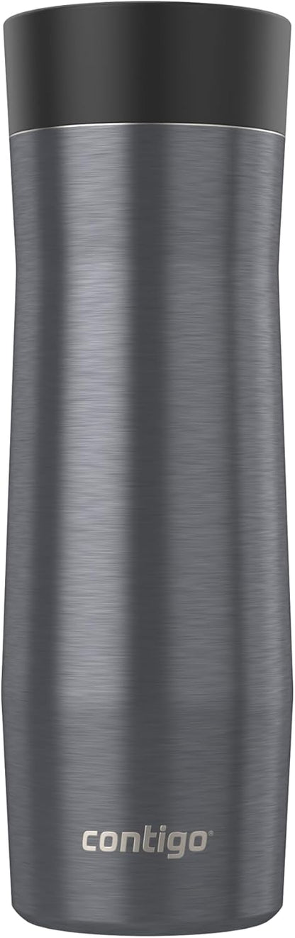 AUTOSEAL West Loop Vacuum-Insulated Stainless Steel Travel Mug with Easy-Clean Lid, 12oz, Glacier Frosted Pearl