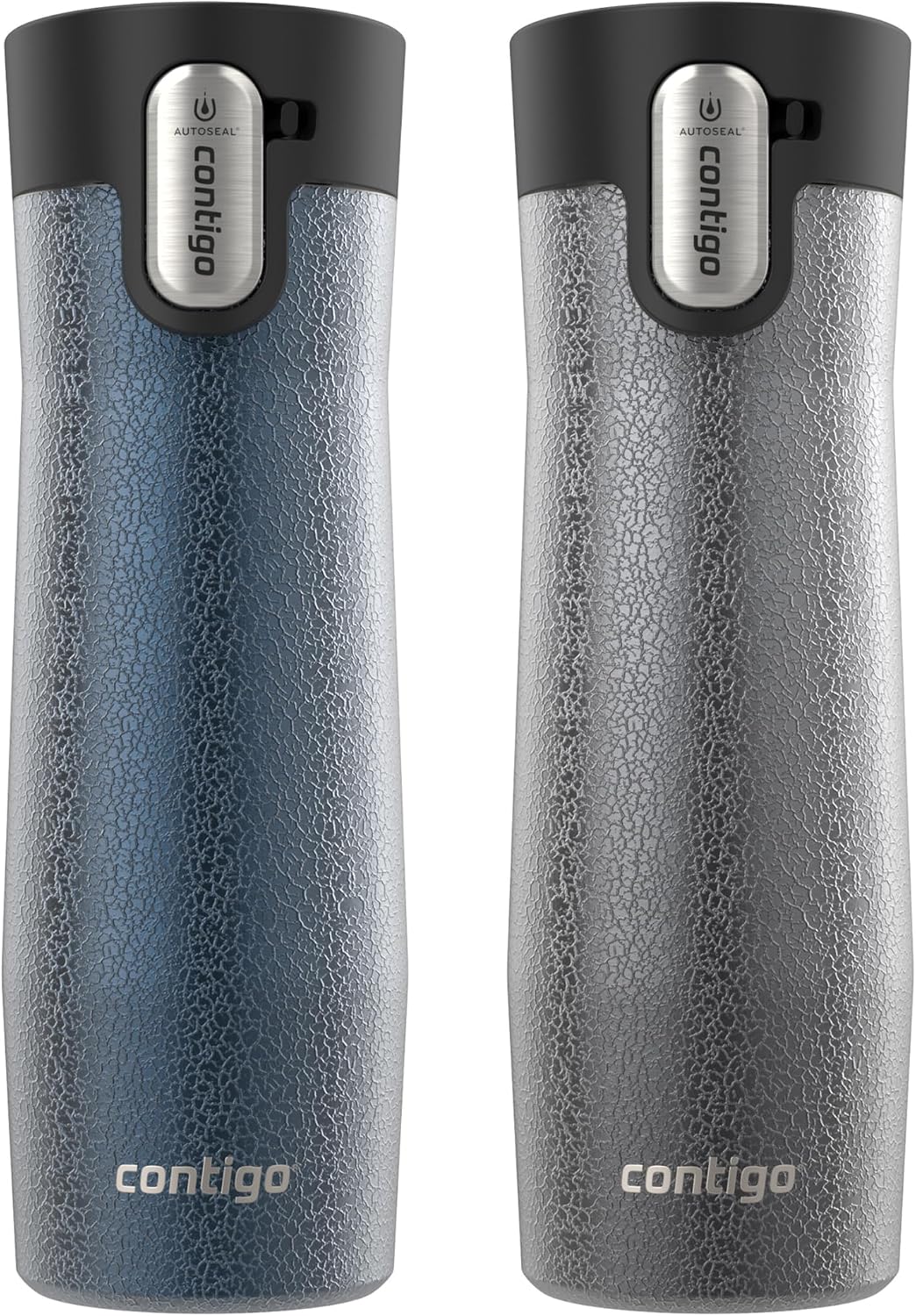 AUTOSEAL West Loop Vacuum-Insulated Stainless Steel Travel Mug with Easy-Clean Lid, 12oz, Glacier Frosted Pearl