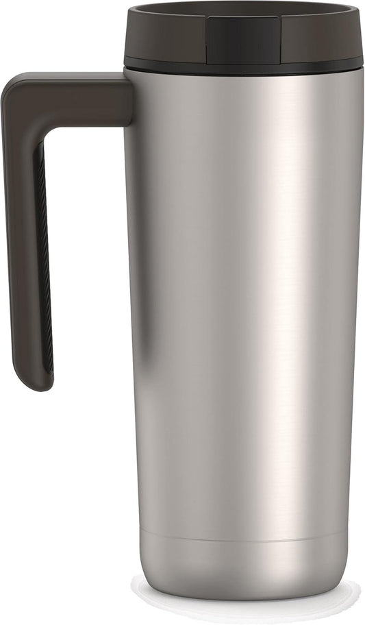 ALTA SERIES Stainless Steel Mug 18 Ounce, Matte Steel/Espresso Black
