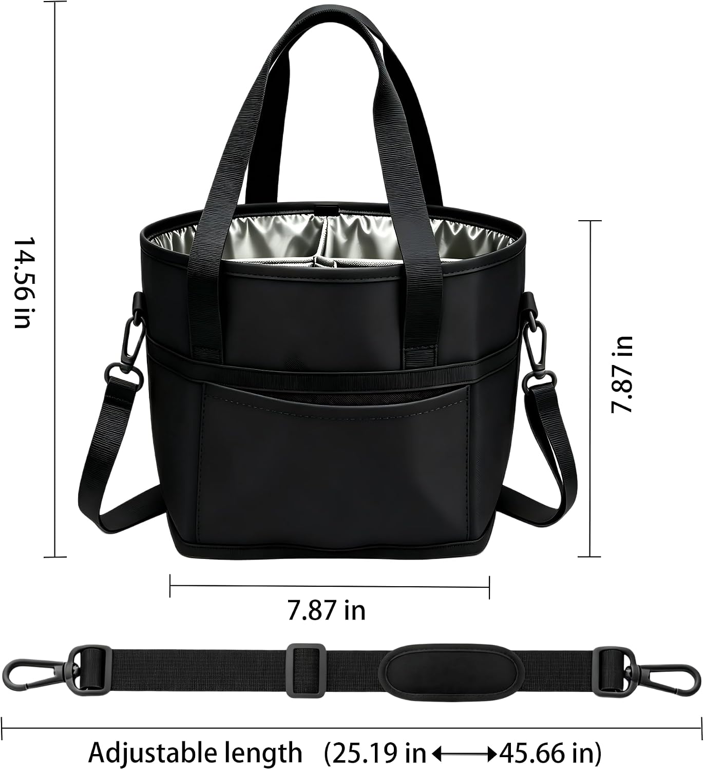 Drink Carrier Bag 4 Cup Holder, Reusable Beverage Carrier | No-Spill Insulated Adjustable Strap 4 Compartment Water Bottle Holder with Dividers for Delivery, Car Travel, Coffee & Drinks