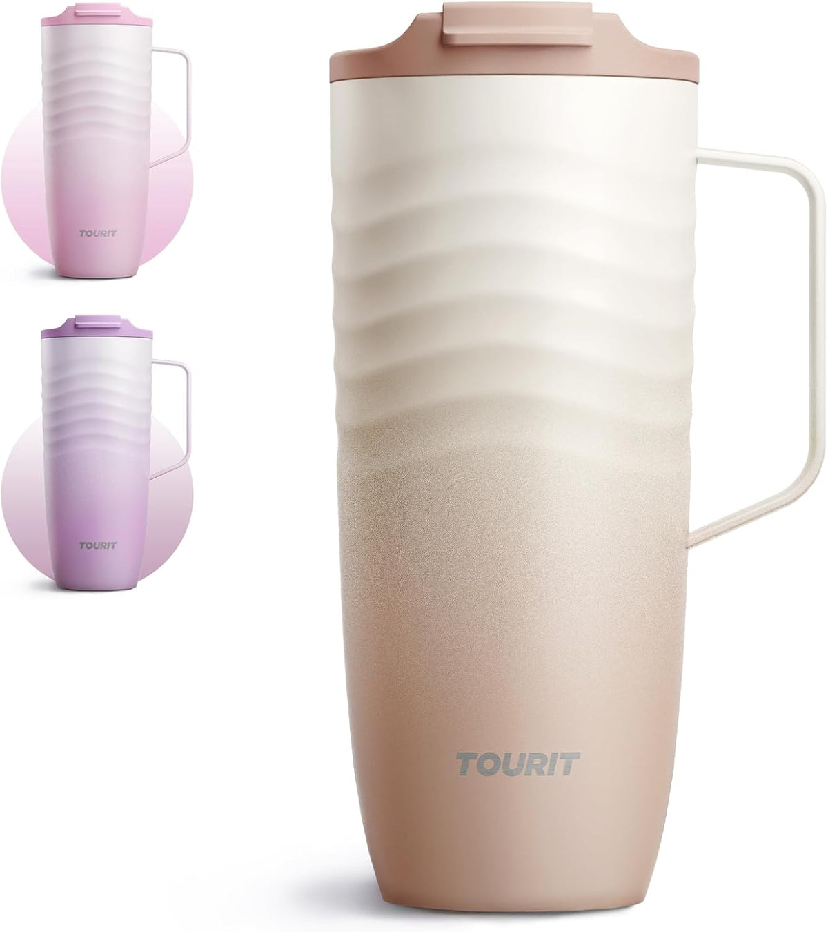 16 oz Insulated Travel Coffee Mug Stainless Steel Tumbler, Khaki