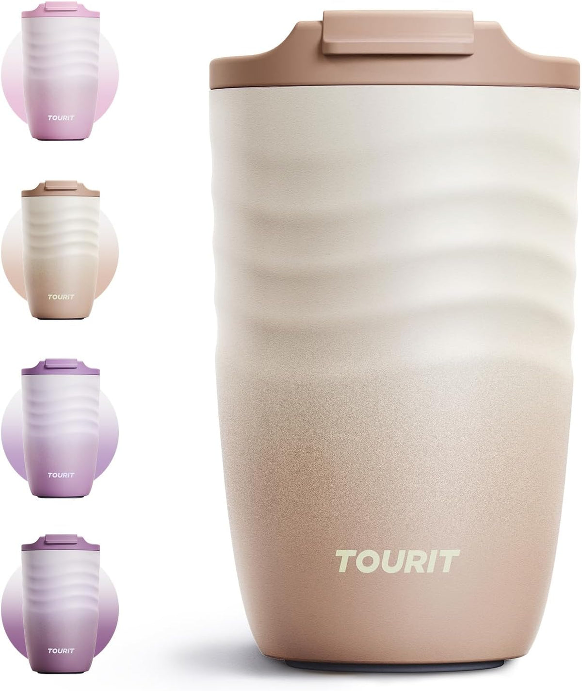 16 oz Insulated Travel Coffee Mug Stainless Steel Tumbler, Khaki