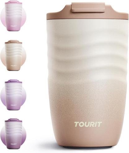 16 oz Insulated Travel Coffee Mug Stainless Steel Tumbler, Khaki