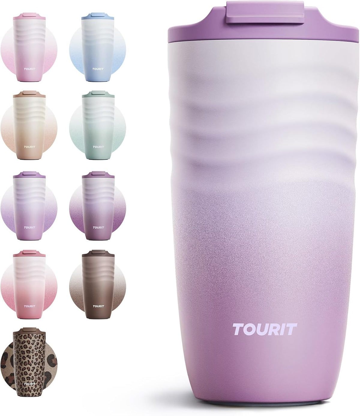 16 oz Insulated Travel Coffee Mug Stainless Steel Tumbler, Khaki