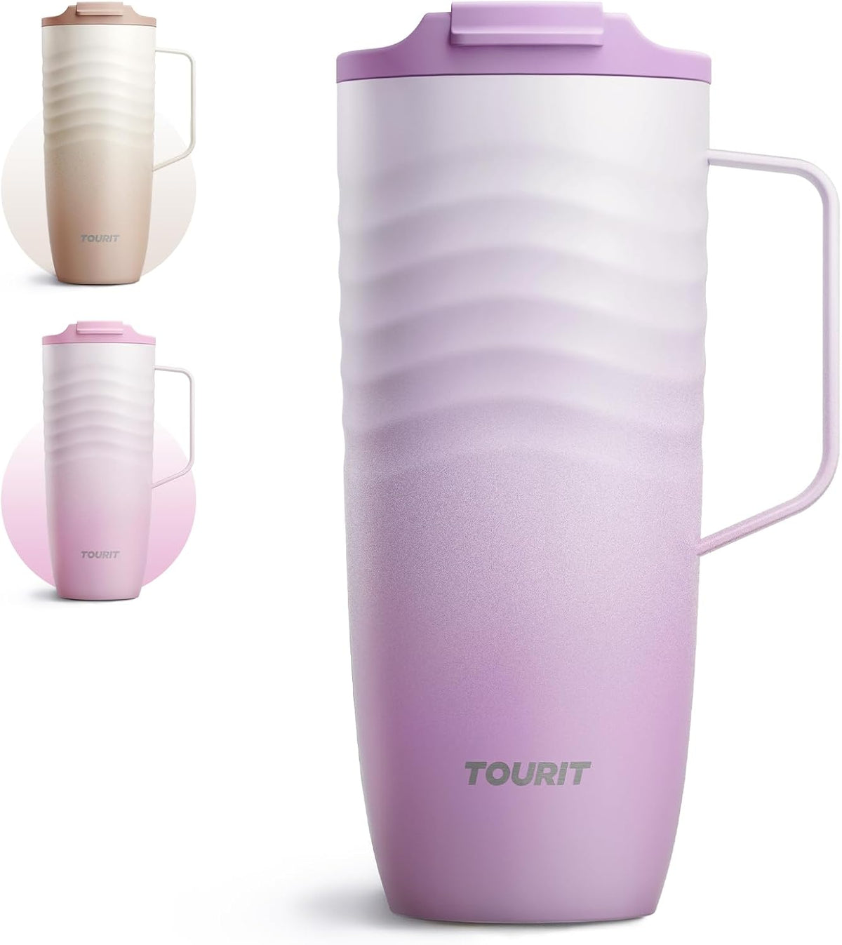 16 oz Insulated Travel Coffee Mug Stainless Steel Tumbler, Khaki