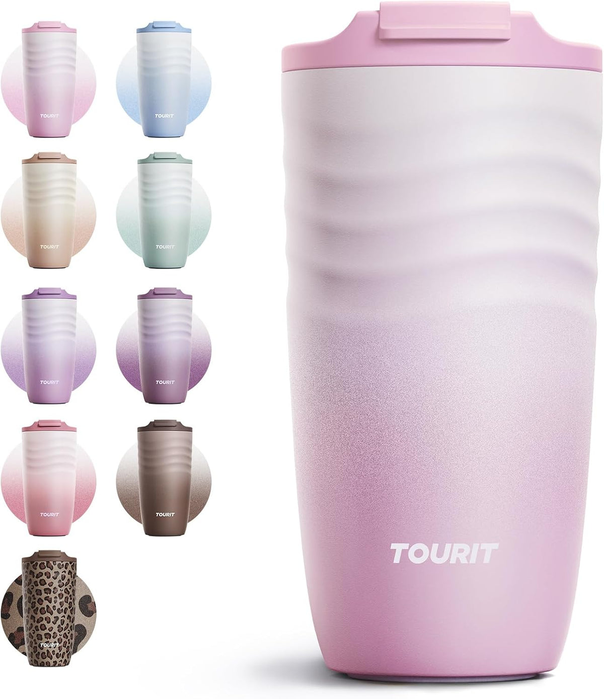 16 oz Insulated Travel Coffee Mug Stainless Steel Tumbler, Khaki