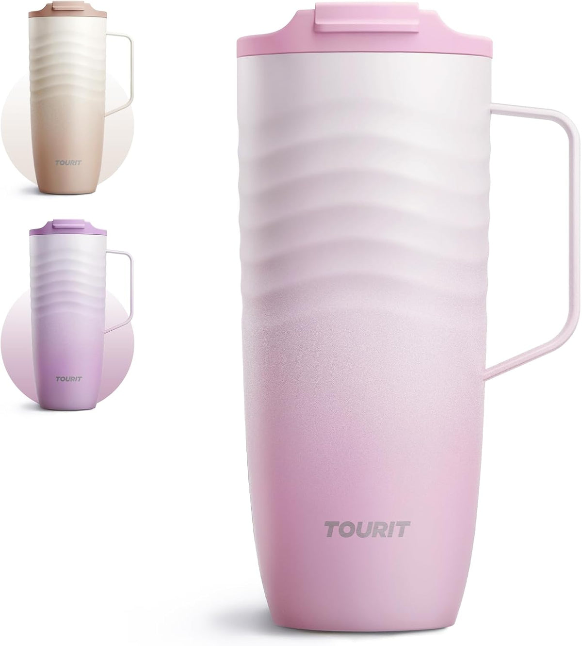 16 oz Insulated Travel Coffee Mug Stainless Steel Tumbler, Khaki