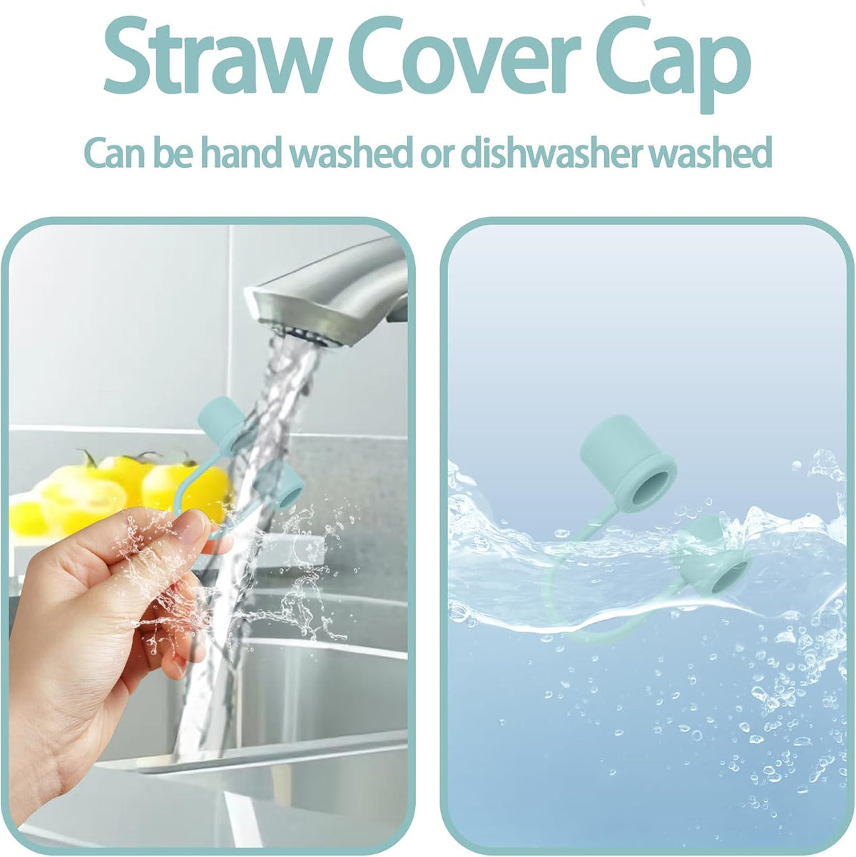 6PCS Silicone Straw Covers Cap Compatible with Stanley Cup 30&40oz Tumbler with Handle 10mm Straw Toppers，Straw Tips Lids Dust-Proof Reusable for Stanley Cup Accessories (White)