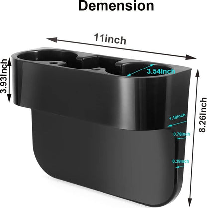 Cup Holder Portable Multifunction Vehicle Seat Cup Cell Phone Drinks Holder Box Car Interior Organizer (Black)