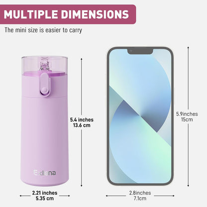 5oz Small Water Bottles with Straw, Mini Water Bottle with One-Hand Open Design, Leak-Proof Locking Lid for Hot&Cold Drinks, Small Travel Water Bottle - 100% Leakproof for School, Travel...(Mint)