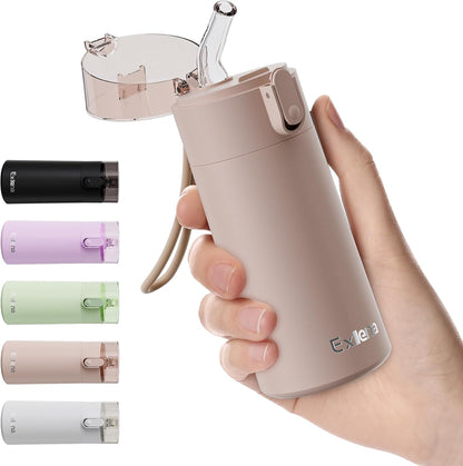5oz Small Water Bottles with Straw, Mini Water Bottle with One-Hand Open Design, Leak-Proof Locking Lid for Hot&Cold Drinks, Small Travel Water Bottle - 100% Leakproof for School, Travel...(Mint)