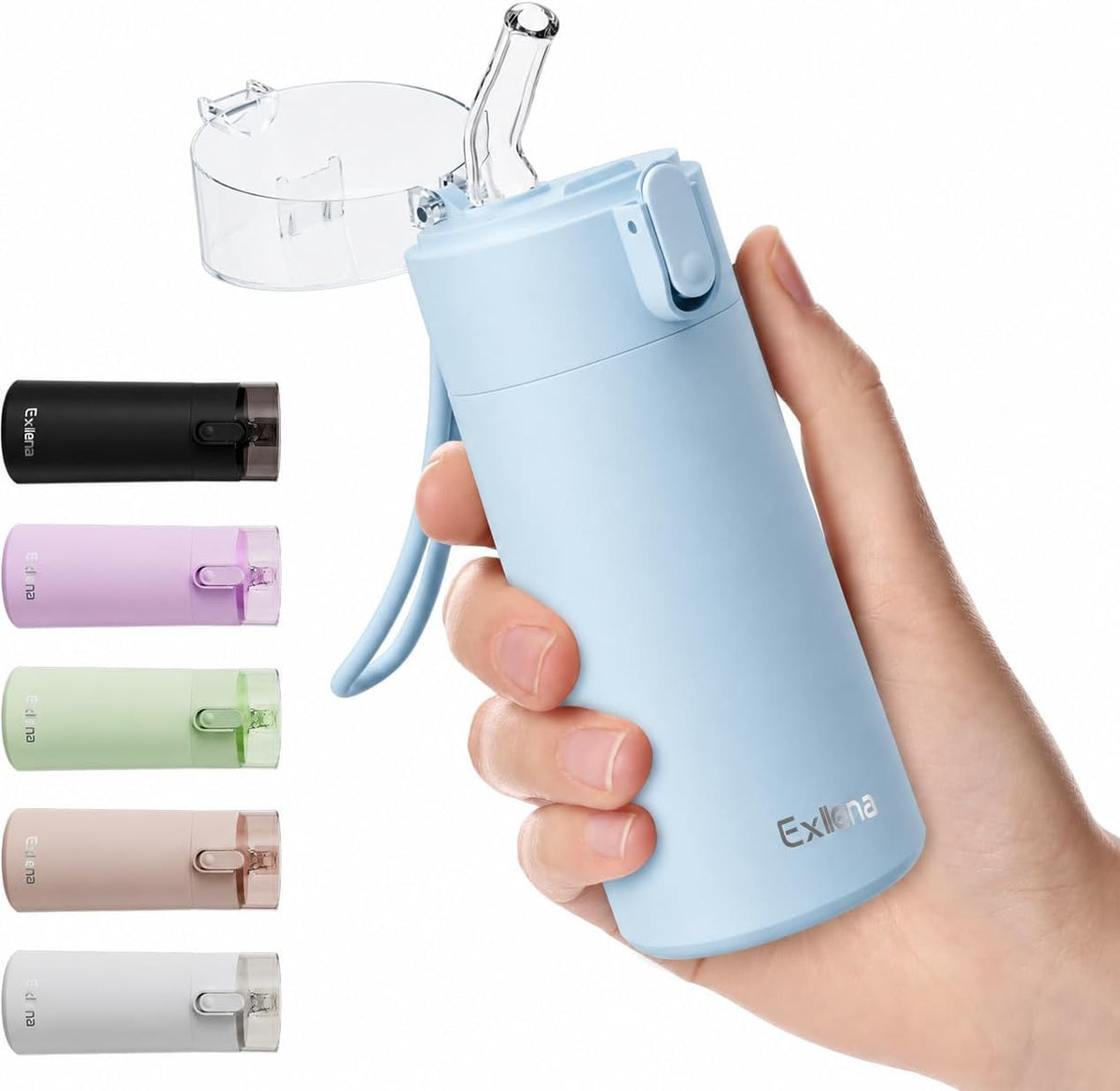 5oz Small Water Bottles with Straw, Mini Water Bottle with One-Hand Open Design, Leak-Proof Locking Lid for Hot&Cold Drinks, Small Travel Water Bottle - 100% Leakproof for School, Travel...(Mint)