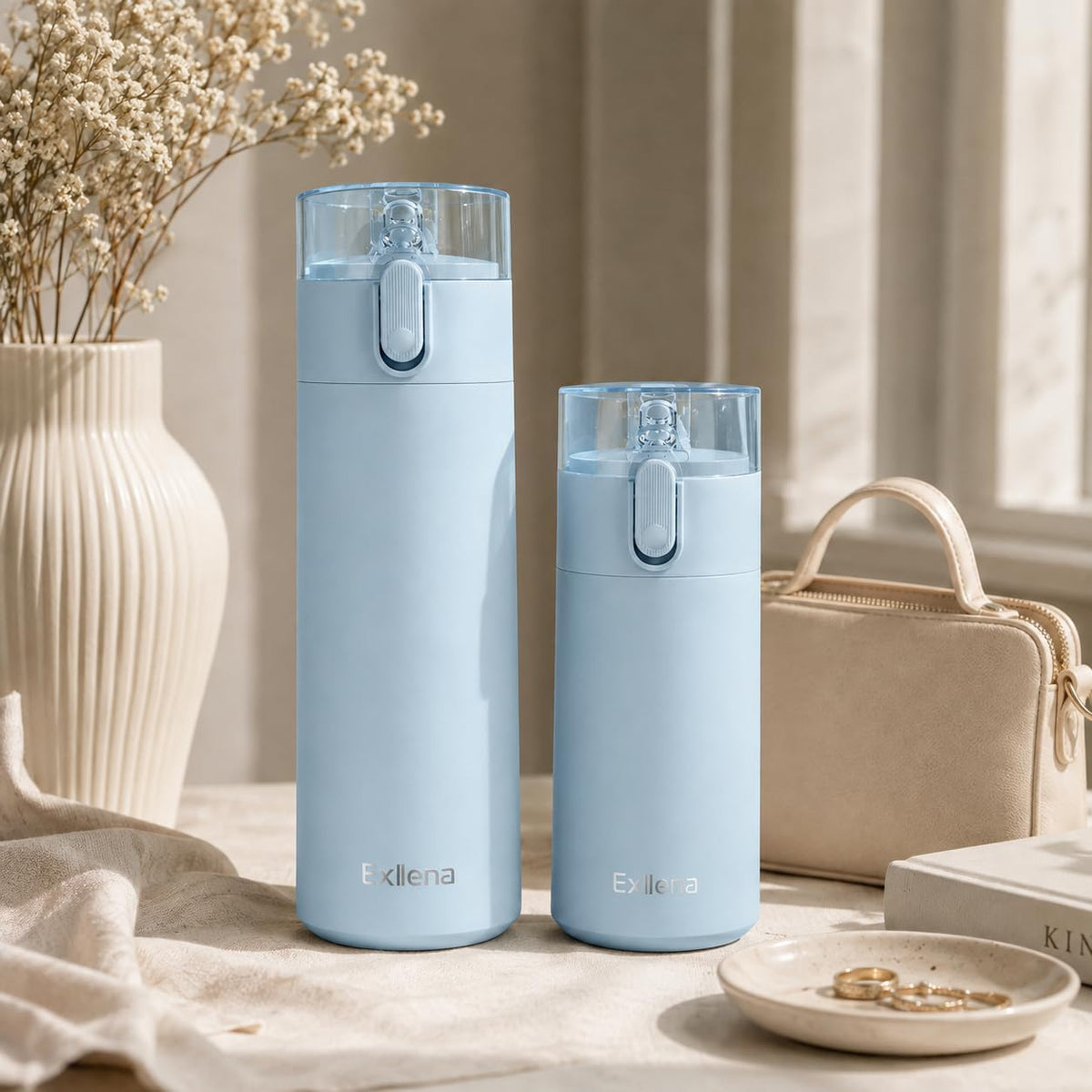 5oz Small Water Bottles with Straw, Mini Water Bottle with One-Hand Open Design, Leak-Proof Locking Lid for Hot&Cold Drinks, Small Travel Water Bottle - 100% Leakproof for School, Travel...(Mint)