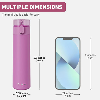 5oz Small Water Bottles with Straw, Mini Water Bottle with One-Hand Open Design, Leak-Proof Locking Lid for Hot&Cold Drinks, Small Travel Water Bottle - 100% Leakproof for School, Travel...(Mint)