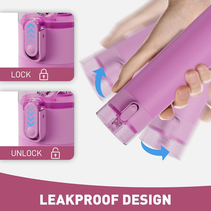 5oz Small Water Bottles with Straw, Mini Water Bottle with One-Hand Open Design, Leak-Proof Locking Lid for Hot&Cold Drinks, Small Travel Water Bottle - 100% Leakproof for School, Travel...(Mint)