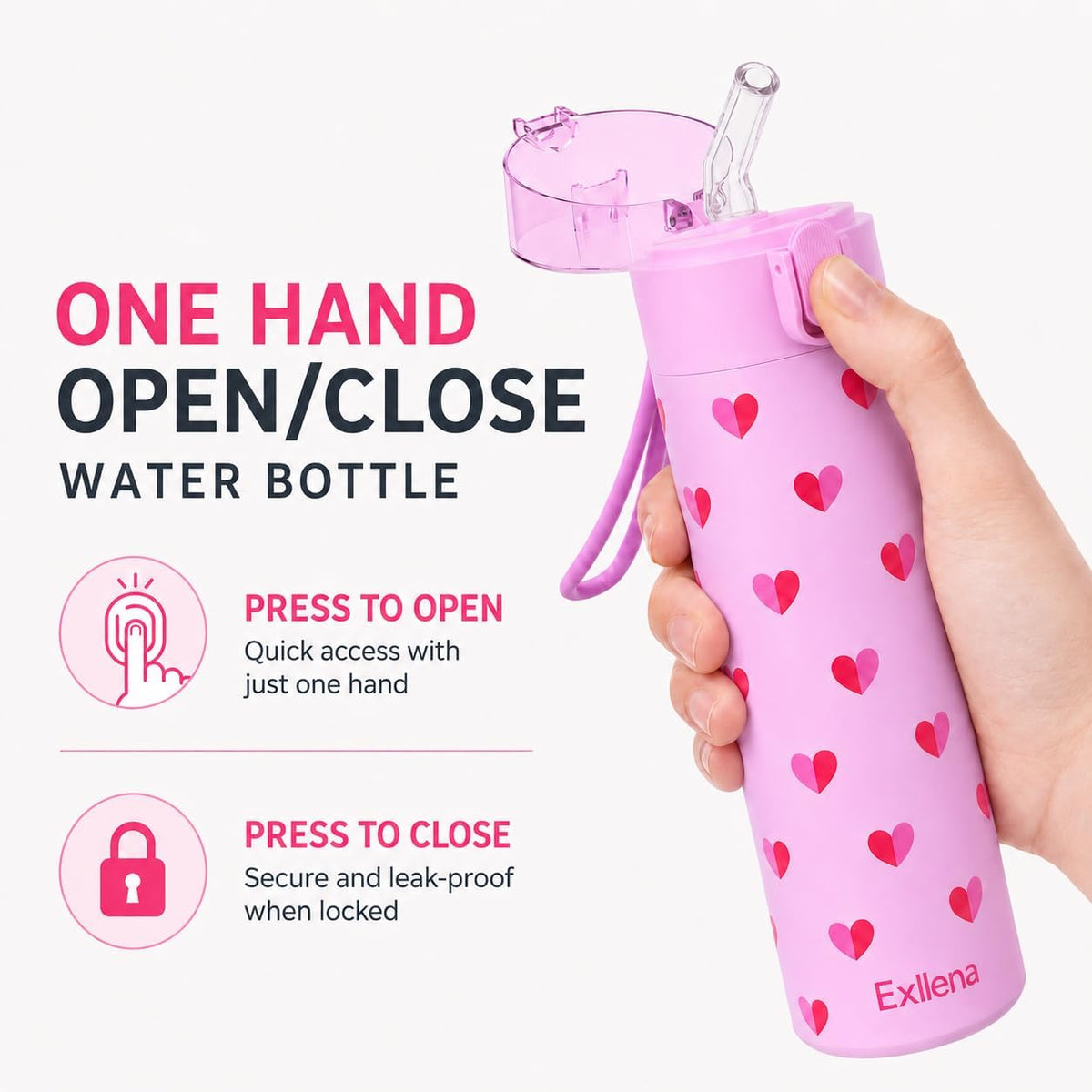 5oz Small Water Bottles with Straw, Mini Water Bottle with One-Hand Open Design, Leak-Proof Locking Lid for Hot&Cold Drinks, Small Travel Water Bottle - 100% Leakproof for School, Travel...(Mint)