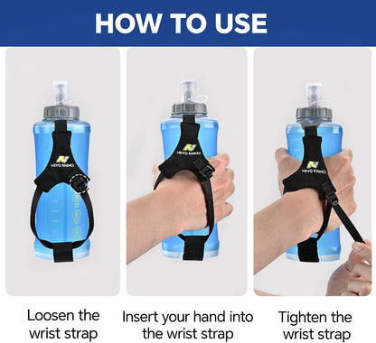17oz/500ml Running Water Bottle Handheld with Adjustable Strap