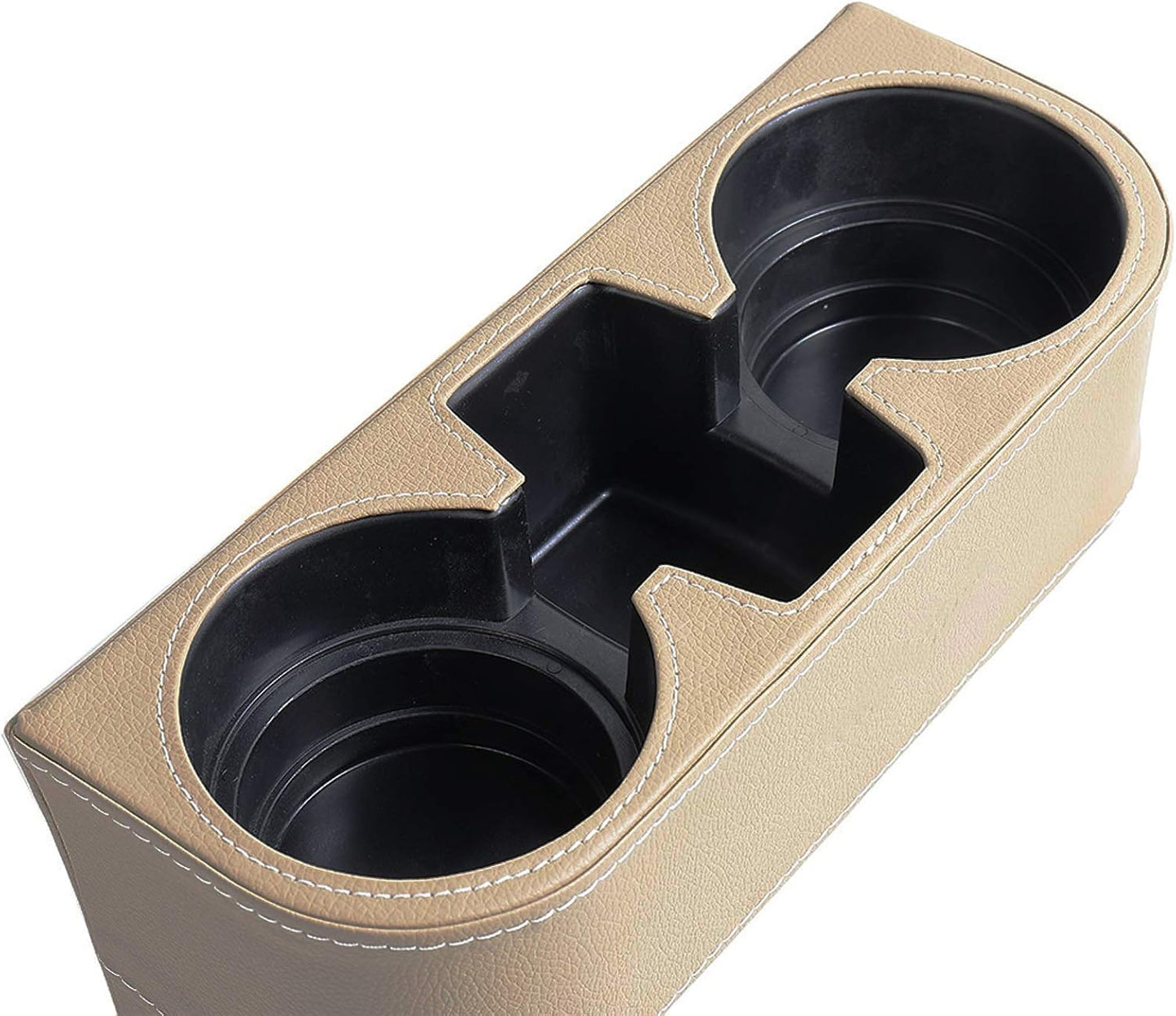 Car Console Side Seat Gap Organizer with Cup Holder, Black | Front Seat Organizer, Console Side Pocket, Cell Phone Holder, Coin Bucket, Car Storage Box, Universal Fits, Easy Installation