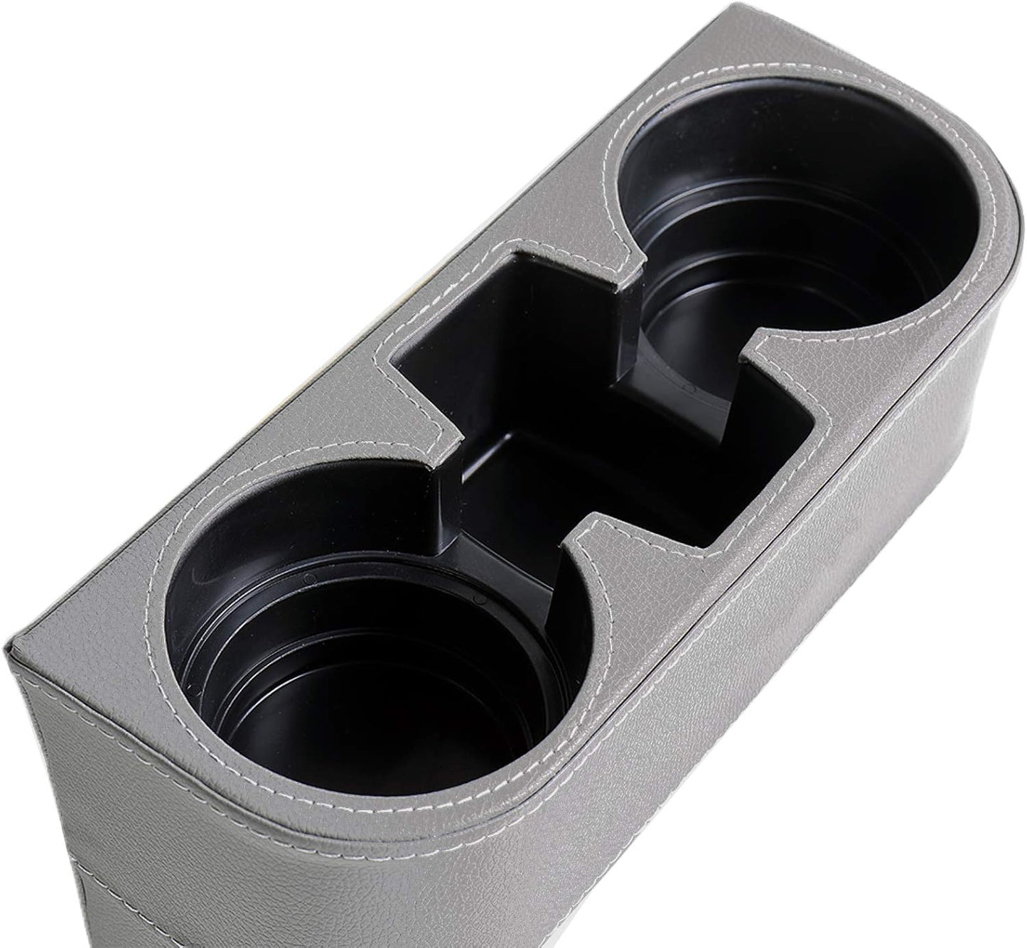 Car Console Side Seat Gap Organizer with Cup Holder, Black | Front Seat Organizer, Console Side Pocket, Cell Phone Holder, Coin Bucket, Car Storage Box, Universal Fits, Easy Installation