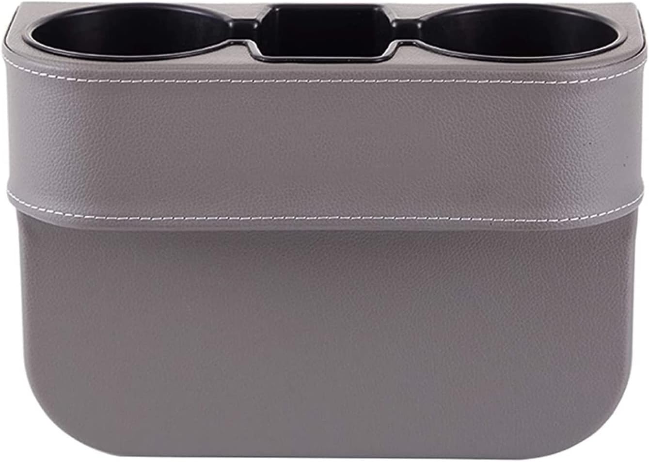 Car Console Side Seat Gap Organizer with Cup Holder, Black | Front Seat Organizer, Console Side Pocket, Cell Phone Holder, Coin Bucket, Car Storage Box, Universal Fits, Easy Installation