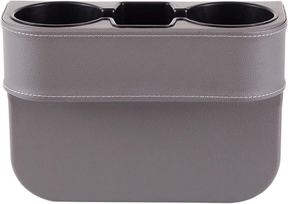 Car Console Side Seat Gap Organizer with Cup Holder, Black | Front Seat Organizer, Console Side Pocket, Cell Phone Holder, Coin Bucket, Car Storage Box, Universal Fits, Easy Installation