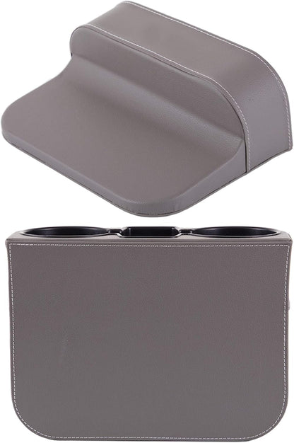Car Console Side Seat Gap Organizer with Cup Holder, Black | Front Seat Organizer, Console Side Pocket, Cell Phone Holder, Coin Bucket, Car Storage Box, Universal Fits, Easy Installation