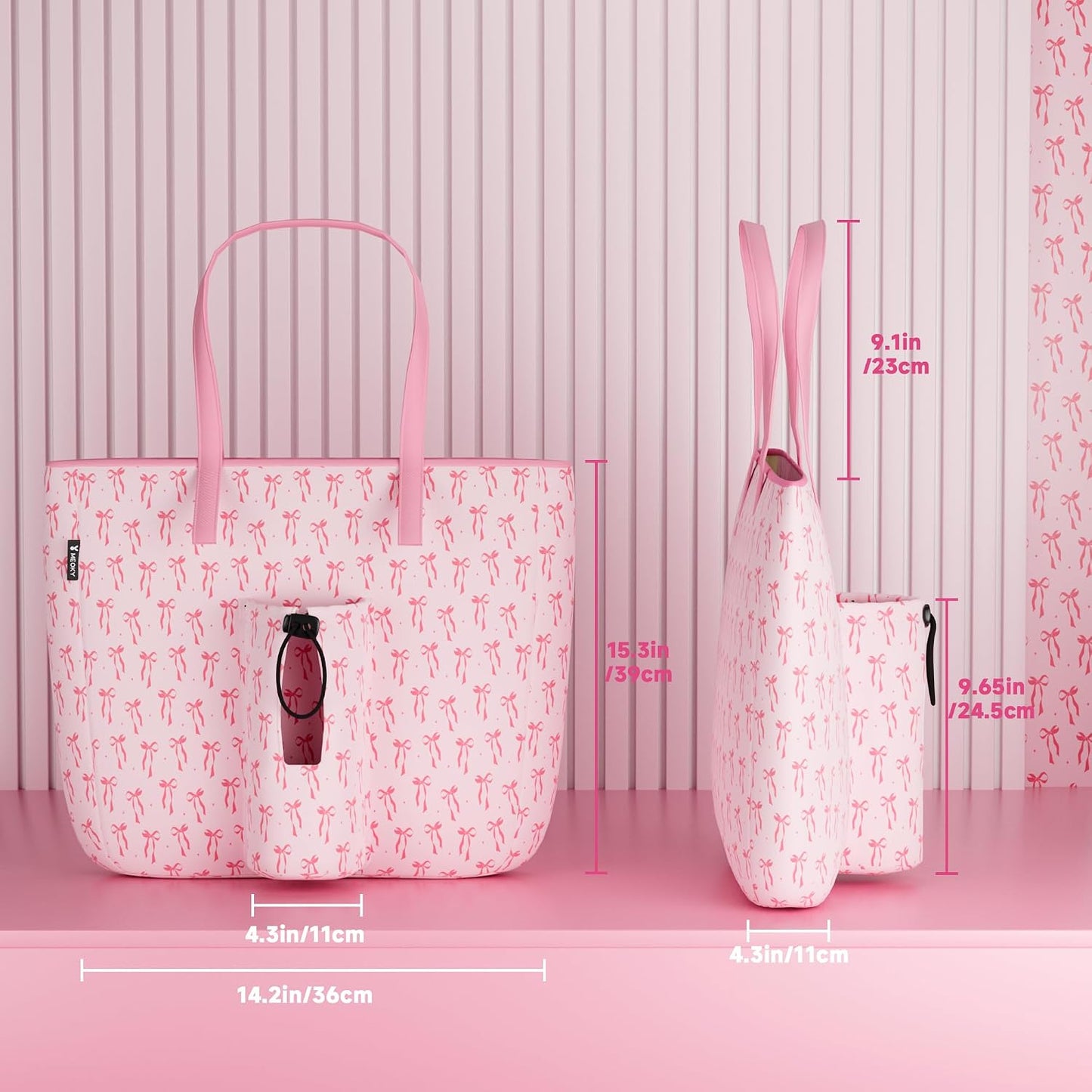 15L Womens Utility Tote Bag with Zipper for 40 oz Tumbler with Handle | Water Bottle Carrier Holder for Ladies Girls, 40 oz Tumbler Accessories for Travel Sports Gym Work Yoga, Straw Storage