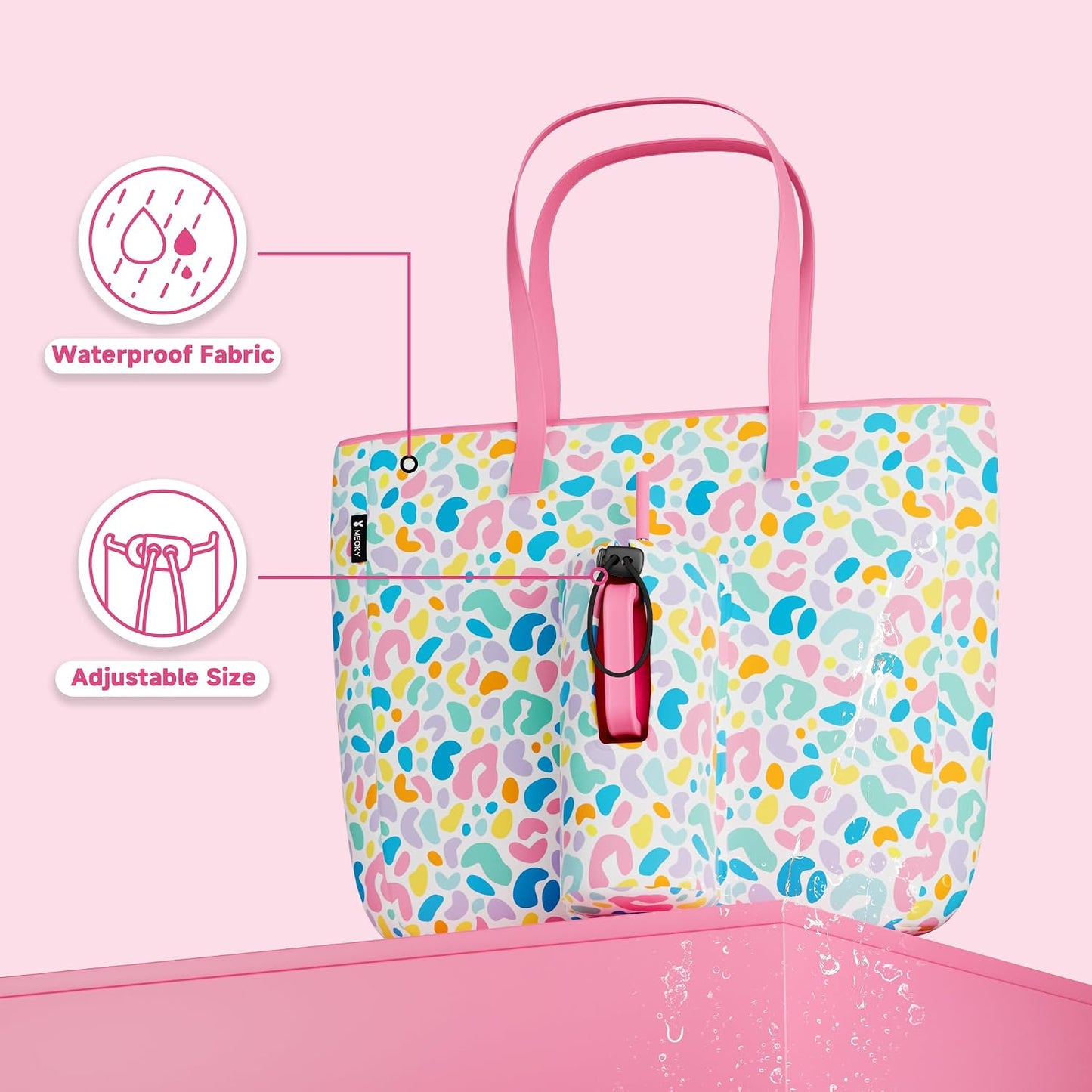 15L Womens Utility Tote Bag with Zipper for 40 oz Tumbler with Handle | Water Bottle Carrier Holder for Ladies Girls, 40 oz Tumbler Accessories for Travel Sports Gym Work Yoga, Straw Storage