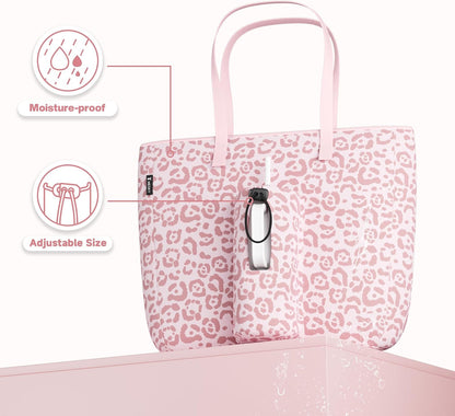 15L Womens Utility Tote Bag with Zipper for 40 oz Tumbler with Handle | Water Bottle Carrier Holder for Ladies Girls, 40 oz Tumbler Accessories for Travel Sports Gym Work Yoga, Straw Storage