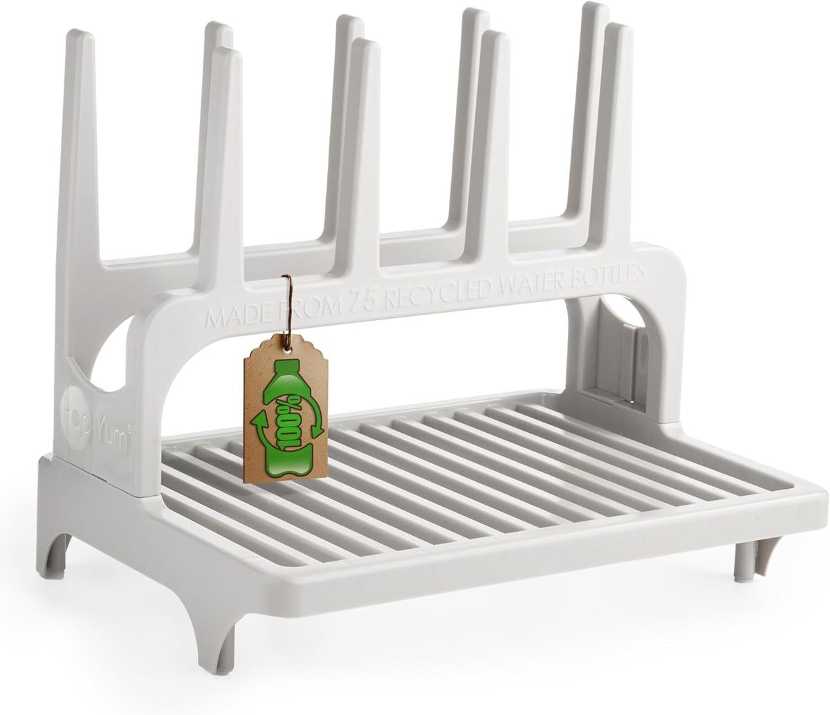 Gray Space Saving Drying Rack with Silicone Mat