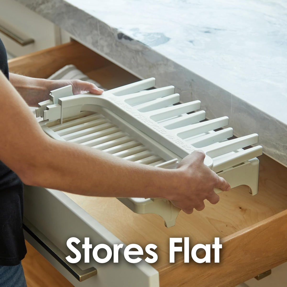 Gray Space Saving Drying Rack with Silicone Mat