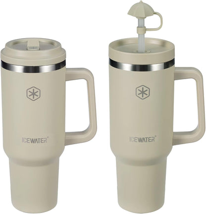 40 oz Tumbler with 2 Lids (Regular Straw and Flip Straw)
