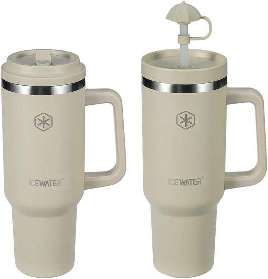 40 oz Tumbler with 2 Lids (Regular Straw and Flip Straw)