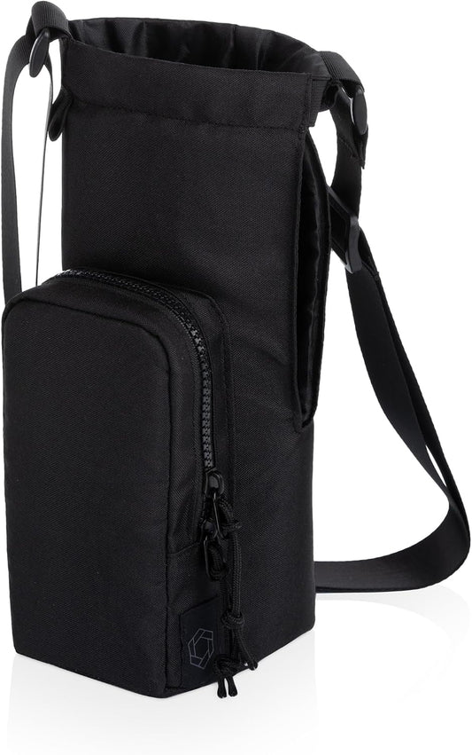 PICNIC TIME Eclipse 40 oz Tumber Tote, Drink Carrier Crossbody Bag, Water Bottle Holder with Shoulder Strap and Phone Pocket, (Gray)