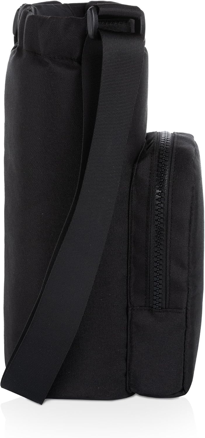PICNIC TIME Eclipse 40 oz Tumber Tote, Drink Carrier Crossbody Bag, Water Bottle Holder with Shoulder Strap and Phone Pocket, (Gray)