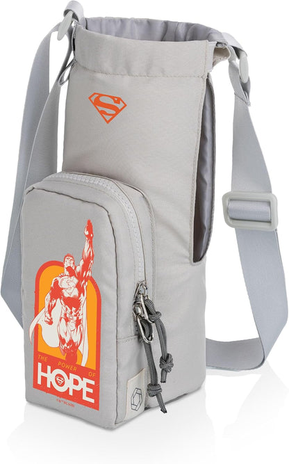 PICNIC TIME Eclipse 40 oz Tumber Tote, Drink Carrier Crossbody Bag, Water Bottle Holder with Shoulder Strap and Phone Pocket, (Gray)