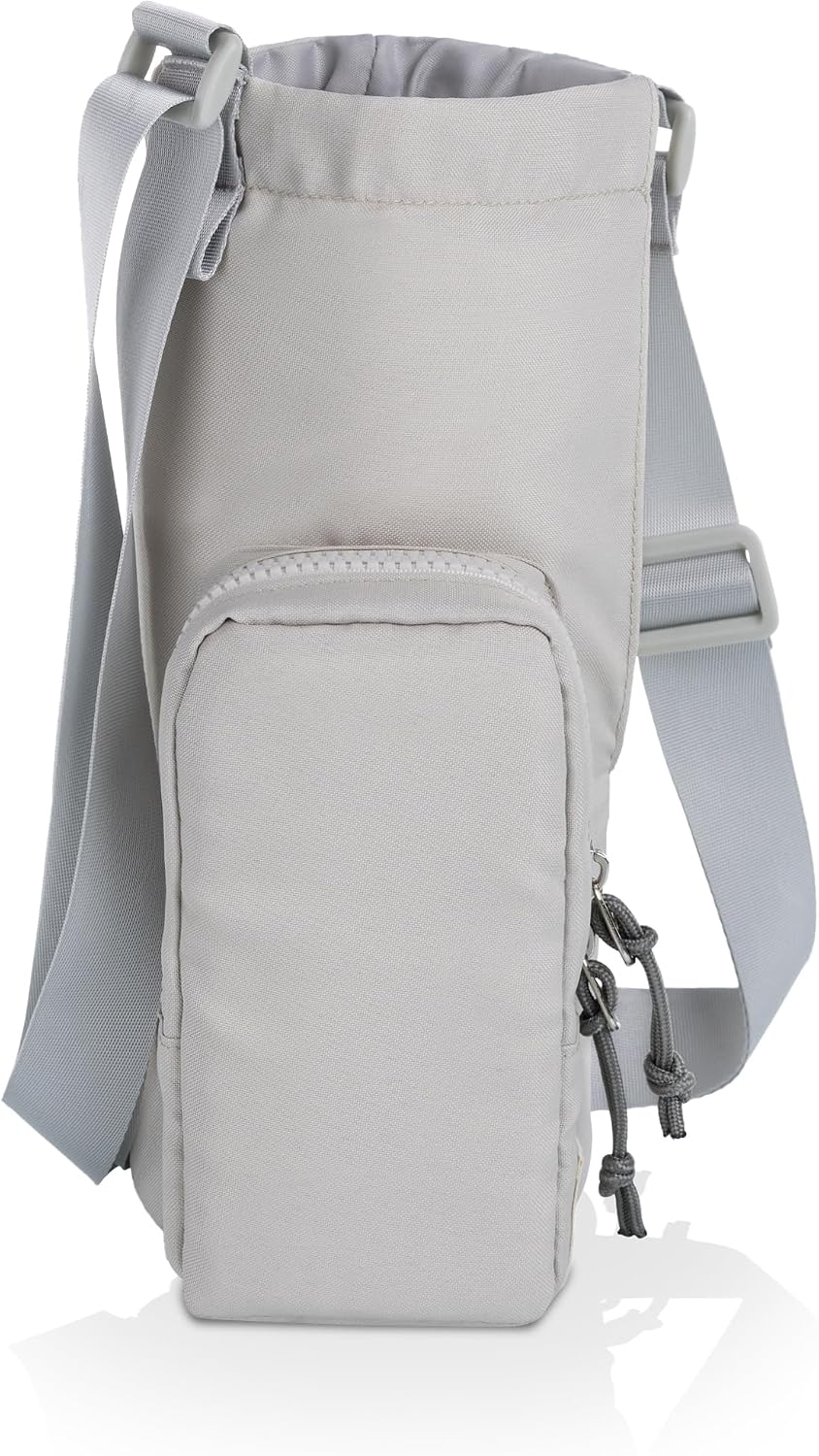 PICNIC TIME Eclipse 40 oz Tumber Tote, Drink Carrier Crossbody Bag, Water Bottle Holder with Shoulder Strap and Phone Pocket, (Gray)