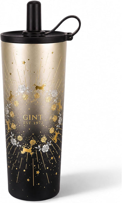 GiNT 17oz Travel Tea Mug with Infuser, 2 Lids. Vacuum Insulated 316 Stainless Steel Coffee Mug. Dishwasher Safe Tea Cup with Strainer for Hot & Cold Brew Coffee. Gifts for Mom, Dad & Friend
