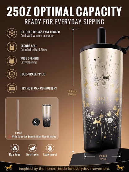 GiNT 17oz Travel Tea Mug with Infuser, 2 Lids. Vacuum Insulated 316 Stainless Steel Coffee Mug. Dishwasher Safe Tea Cup with Strainer for Hot & Cold Brew Coffee. Gifts for Mom, Dad & Friend