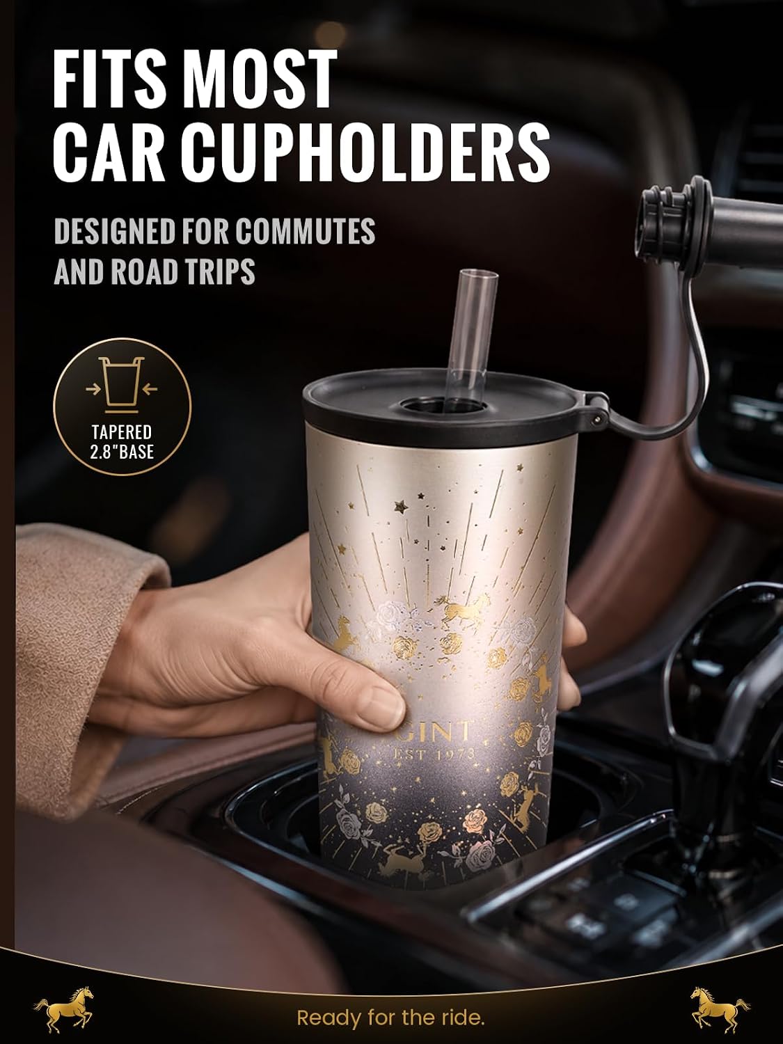 GiNT 17oz Travel Tea Mug with Infuser, 2 Lids. Vacuum Insulated 316 Stainless Steel Coffee Mug. Dishwasher Safe Tea Cup with Strainer for Hot & Cold Brew Coffee. Gifts for Mom, Dad & Friend