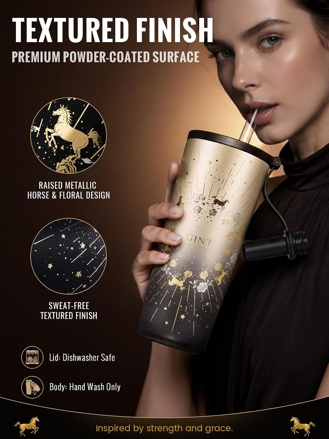 GiNT 17oz Travel Tea Mug with Infuser, 2 Lids. Vacuum Insulated 316 Stainless Steel Coffee Mug. Dishwasher Safe Tea Cup with Strainer for Hot & Cold Brew Coffee. Gifts for Mom, Dad & Friend