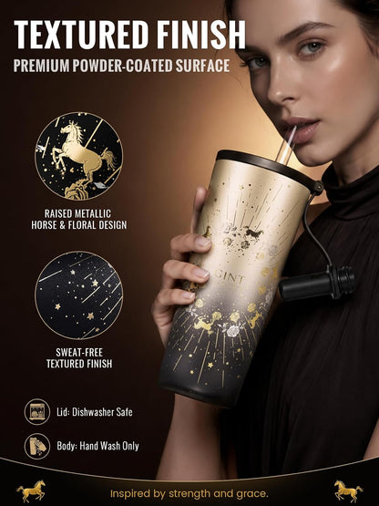 GiNT 17oz Travel Tea Mug with Infuser, 2 Lids. Vacuum Insulated 316 Stainless Steel Coffee Mug. Dishwasher Safe Tea Cup with Strainer for Hot & Cold Brew Coffee. Gifts for Mom, Dad & Friend