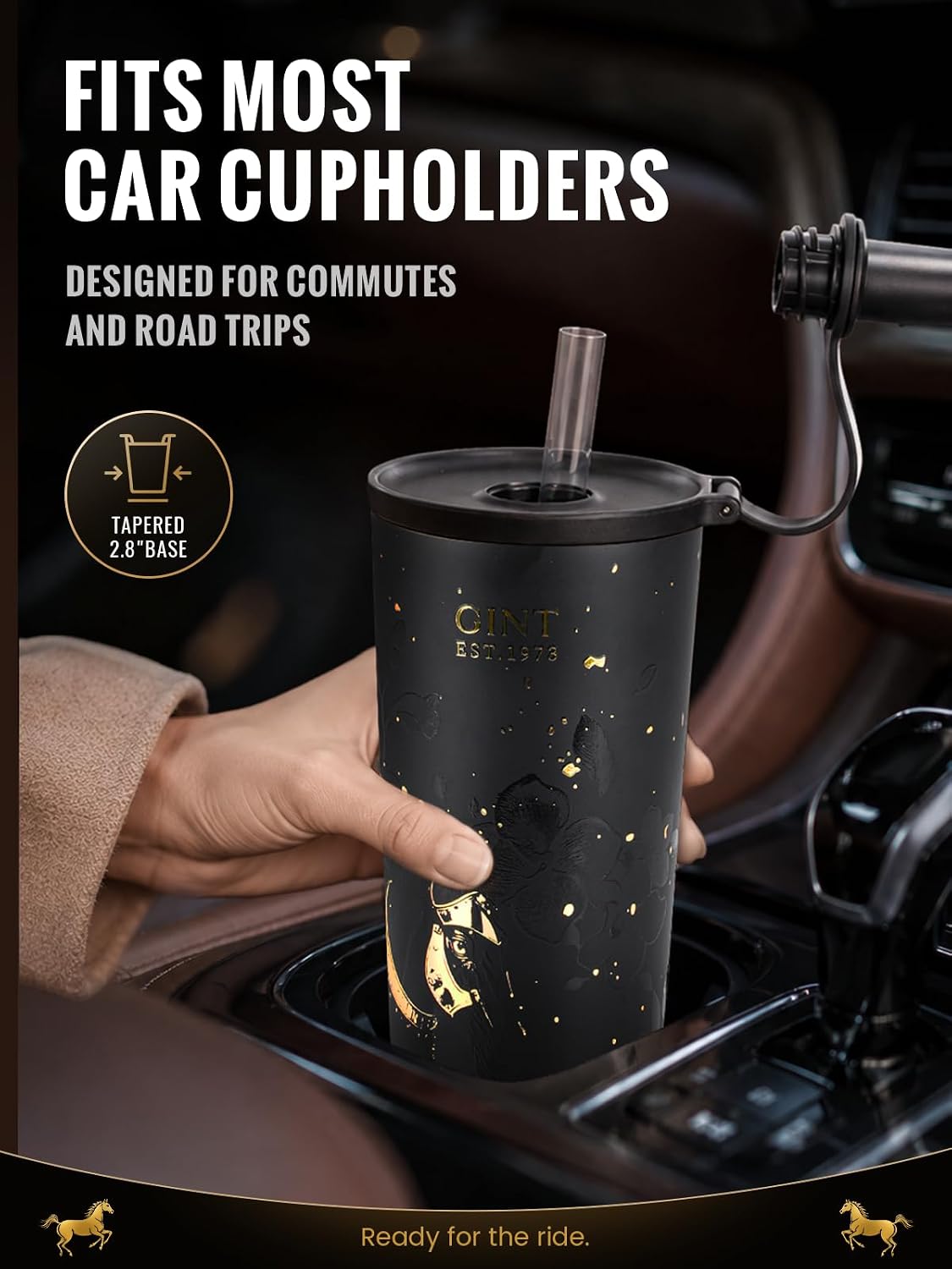 GiNT 17oz Travel Tea Mug with Infuser, 2 Lids. Vacuum Insulated 316 Stainless Steel Coffee Mug. Dishwasher Safe Tea Cup with Strainer for Hot & Cold Brew Coffee. Gifts for Mom, Dad & Friend